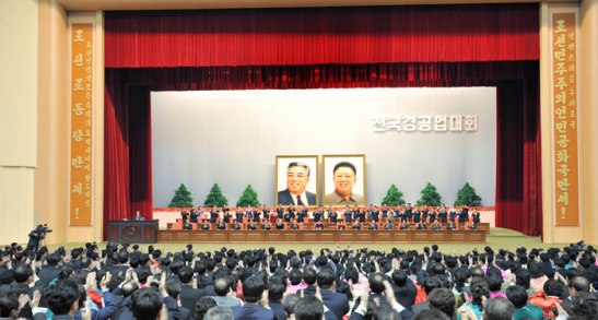 A view of the national meeting of light industry workers in Pyongyang on 18 March 2013 (Photo: Rodong Sinmun)
