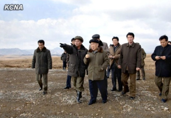 Choe Yong Rim visits the Sep'o Tableland project in Kangwo'n Province (Photo: KCNA)