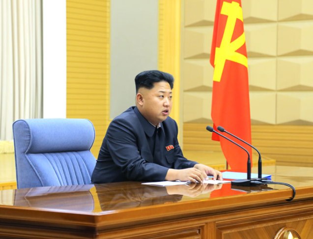 Kim Jong Un speaks at an expanded Party Central Military Commission meeting (Photo: Rodong Sinmun).
