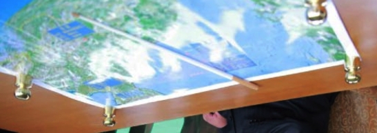Rotated unretouched and unedited image of the map on Kim Jong Un's desk in the observation post (Photo: Rodong Sinmun).